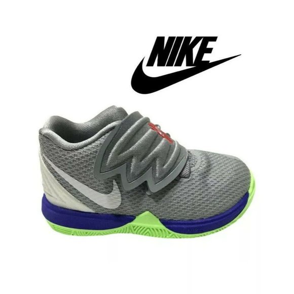 Nike Kyrie 5 Sneaker Shoe Toddler Boy Size 5C Gray Green Blue Red Aq2459-099 - Picture 2 of 9